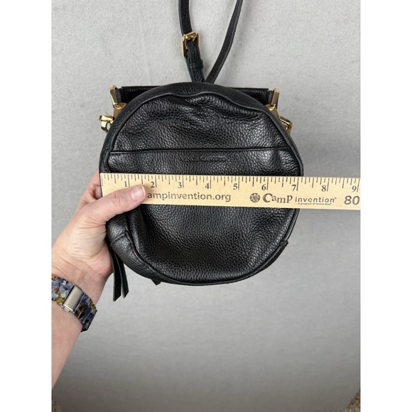 Vince Camuto Chica Round Black Genuine Pebble Leather Top Handle Crossbody Bag - Picture 12 of 12